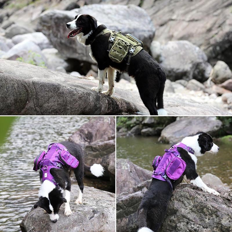 Dog Harness Backpack Bag Saddle Military Tactical Waterproof Harness Pet Dog Backpack Carrier Outdoor Travel Training