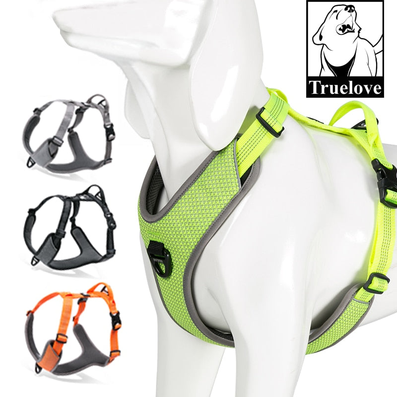 Dog Harness Reflective No Pull Small Medium Large Vest Quick Adjustbale Matching Leash Collar Training Running TLH6071