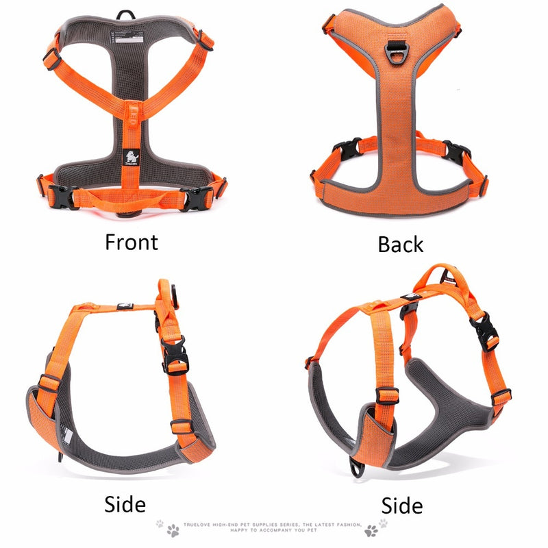 Dog Harness Reflective No Pull Small Medium Large Vest Quick Adjustbale Matching Leash Collar Training Running TLH6071