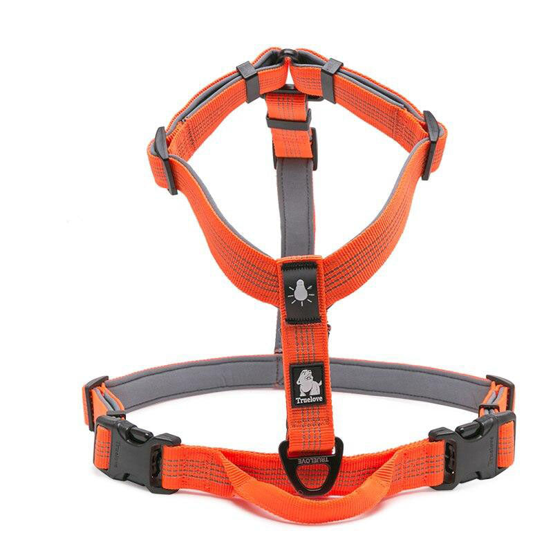 Dog Harness Reflective Nylon Ribbon  SBR Diving Inside LED Pilot Light Position Four-point Adjustment pet Vest TLH6171