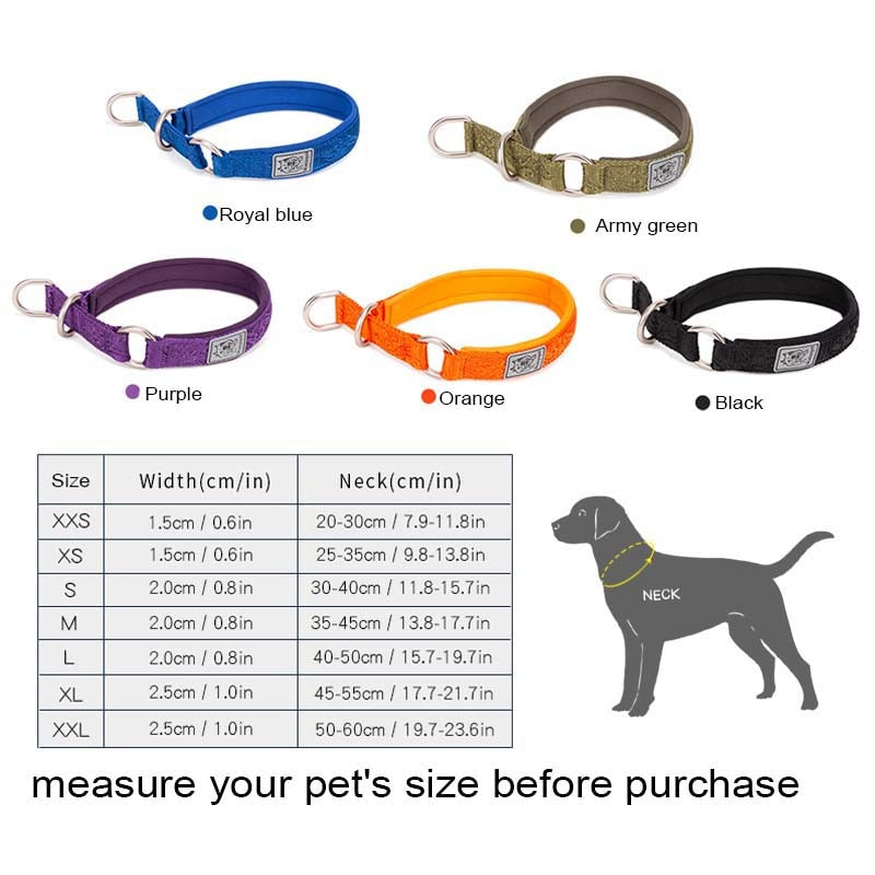 Nylon Dog Training Collar Pet Slip Choke Collar For Large Small Dogs Hunting