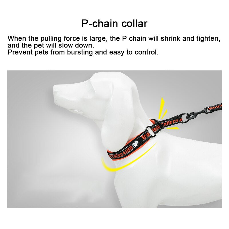 Pet Collar Adjustable Reflective SBR Neoprene Pull-resistant Explosion-proof Dog and Cat Travel