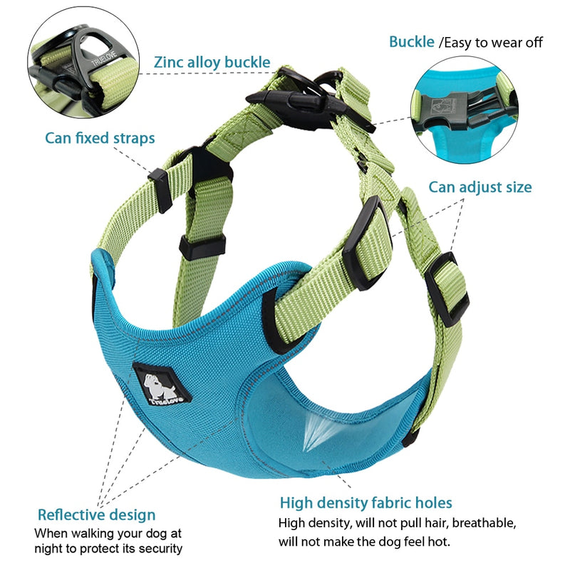 Padded reflective dog harness vest Pet Dog Step in Harness Adjustable No Pulling pet Harnesses for Small Medium dog