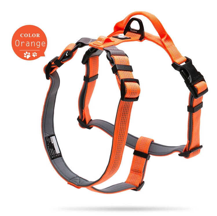 Pet Harness Adjustable Reflective Nylon with Collar Leash LED Light Neoprene Padded Hiking Running TLH6171 Dropshipping