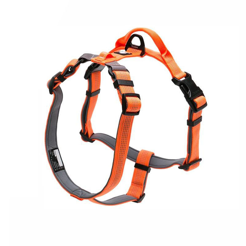 Pet Harness Adjustable Reflective Nylon with Collar Leash LED Light Neoprene Padded Hiking Running TLH6171 Dropshipping