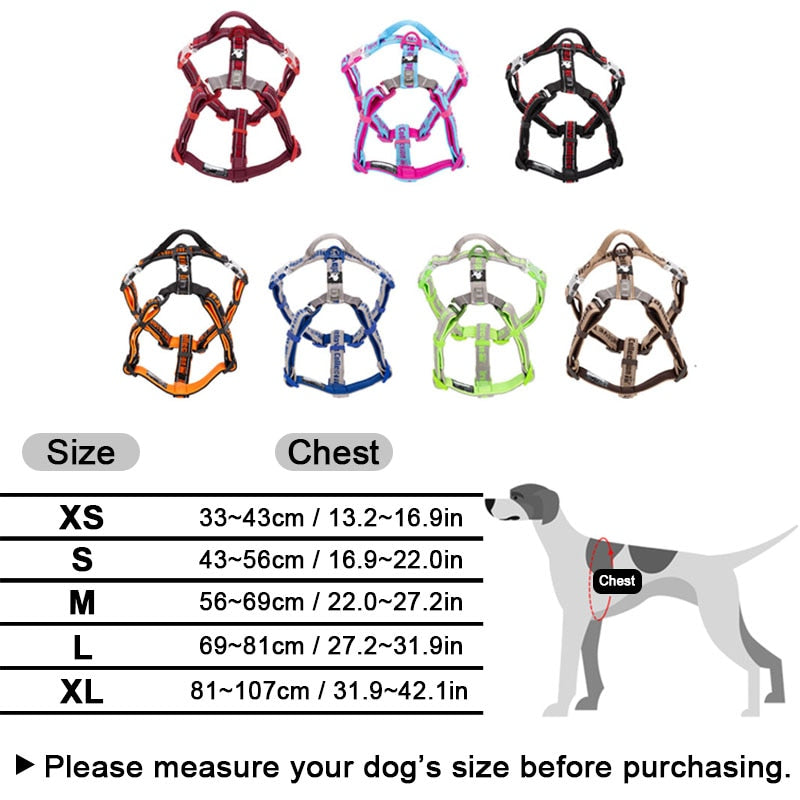 Soft Padded Dog Harness Easy On And Off Nylon Adjustable Car Pet Harness Belt Reflective For Outdoor Training Walking