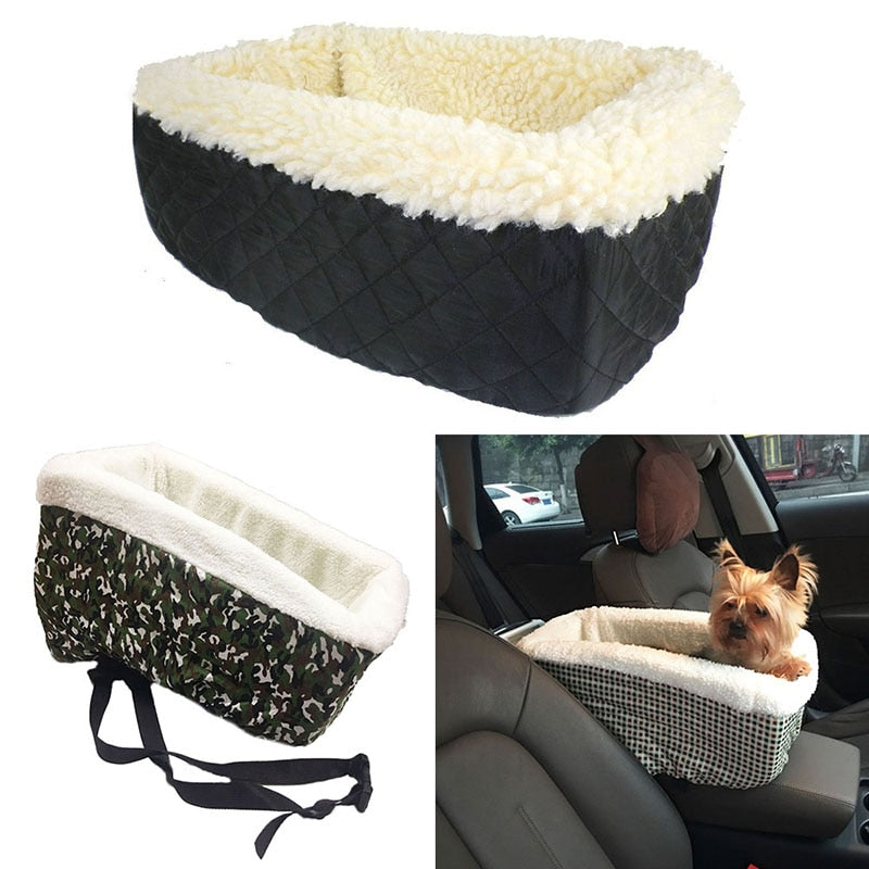 Universal Vehicle Armrest Box Pet Carrier Seat Nonslip Quilted  Pet Car Carrier for Dog Bags for Small Dogs Outdoor Travel