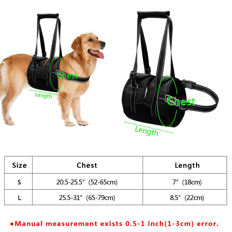 Reflective Dog Lift Harness Mesh Nylon Pet Lifting Support Vest Adjustable For Old Injured Large Dogs With Handle