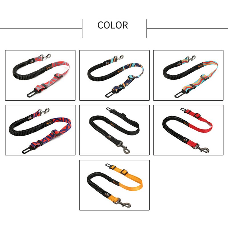 Car Pet Dog Seat Belt Adjustable Safety Belt For Dog  Travel Elastic Leash Clip Harness