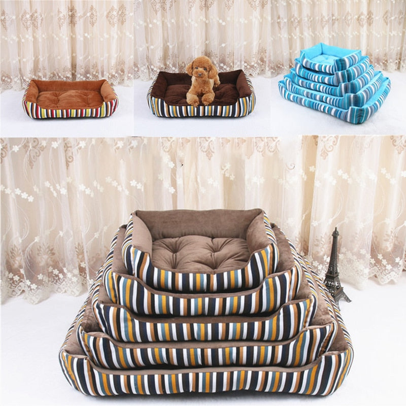 WHPC New Stripe Pet Bed For Large Middle Small Dogs And Cats Soft Warm Dogs Bed Sofa Lounger For Pets Puppy Bed Nest Wholesale