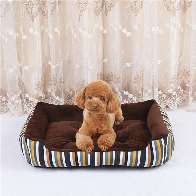 WHPC New Stripe Pet Bed For Large Middle Small Dogs And Cats Soft Warm Dogs Bed Sofa Lounger For Pets Puppy Bed Nest Wholesale