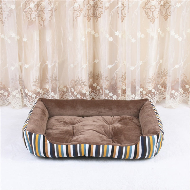 WHPC New Stripe Pet Bed For Large Middle Small Dogs And Cats Soft Warm Dogs Bed Sofa Lounger For Pets Puppy Bed Nest Wholesale