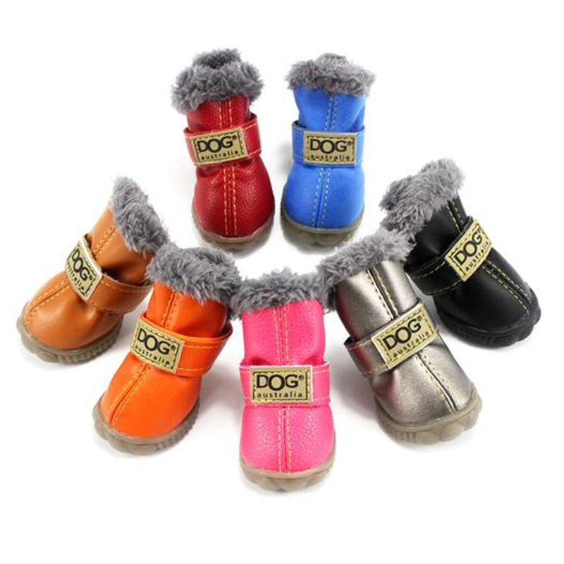 Winter Pet Dog Shoes Warm Snow Boots Waterproof Fur 4Pcs/Set Small Dogs Cotton Non Slip XS For ChiHuaHua Pug Pet Product PETASIA