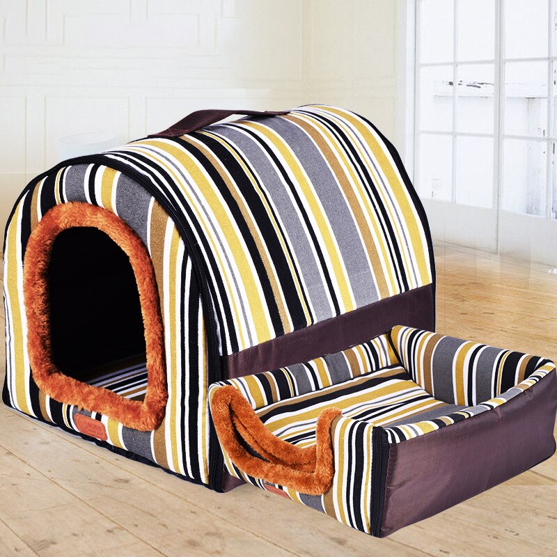 Warm Dog House Foldable Pet bed For large medium dogs beds Travelling Portable Print Stars Warm Soft Pet products