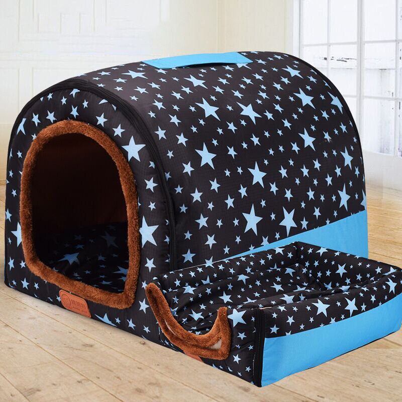 Warm Dog House Foldable Pet bed For large medium dogs beds Travelling Portable Print Stars Warm Soft Pet products