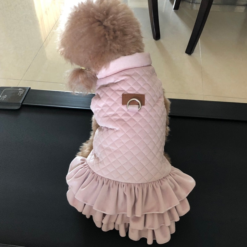 Warm Pet Dog Dress Vest Jacket For Dogs Cats Winter Chihuahua Yorkies Clothes Maltese Clothing Puppy Coat Costume For Pets Dogs