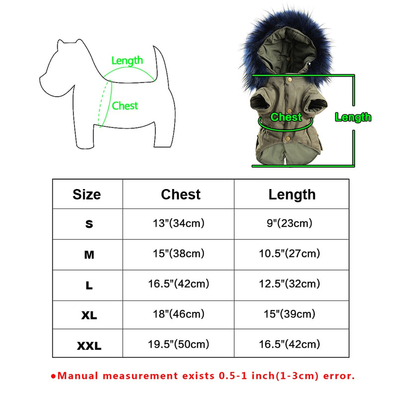 Warm Winter Dog Clothes Luxury Fur Dog Coat Hoodies for Small Medium Dog Windproof Pet Clothing Fleece Lined Puppy Jacket