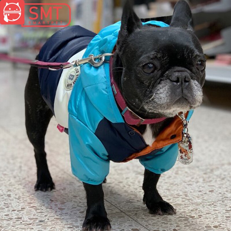 Waterproof Dog Jacket Cotton Coat Winter Warm Dog Clothes for Small Medium Dogs French Bulldog Pug Hooded Coat Pets Clothing