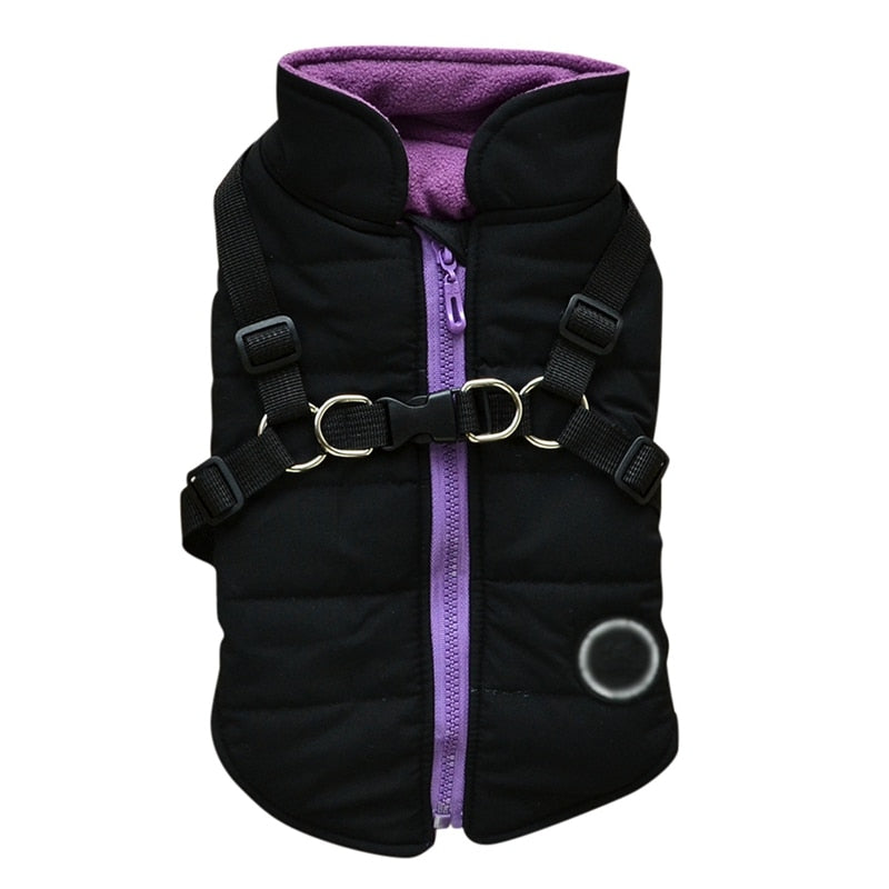 Waterproof Pet Dog Puppy Vest With Harness Jacket Chihuahua Clothing Warm Winter Dog Clothes Coat For Small Medium Large Dogs