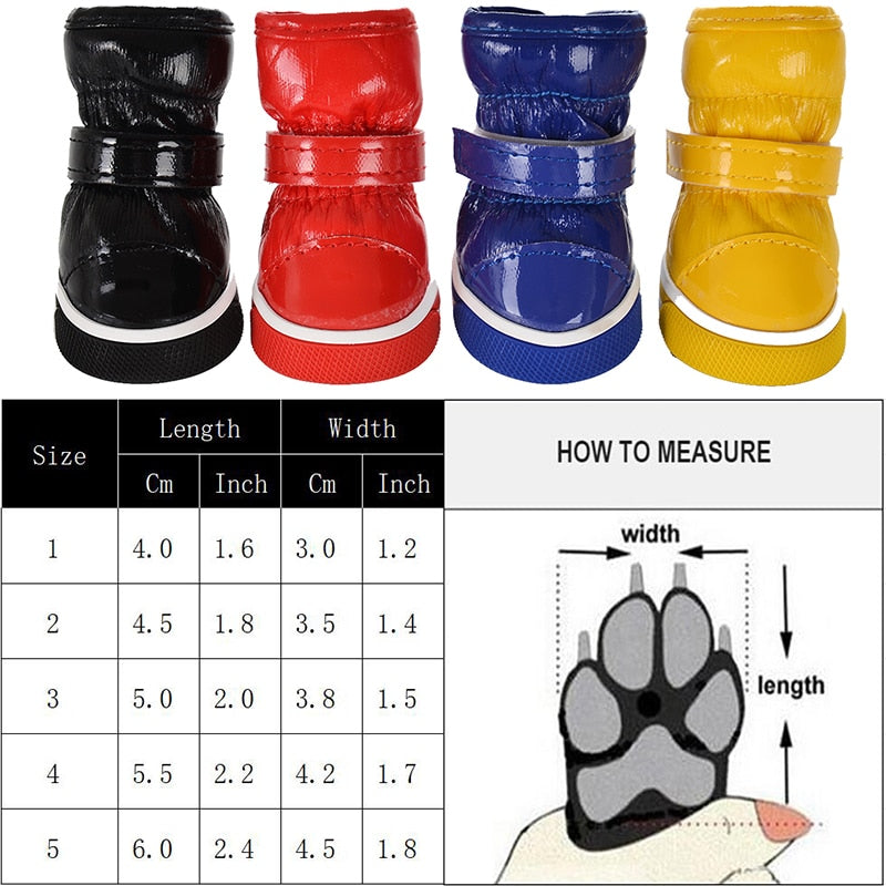 Winter Pet Dog Shoes For Small Dogs Warm Fleece Puppy Pet Shoes Waterproof Dog Snow Boots Chihuahua Yorkie Shoes Pet Products