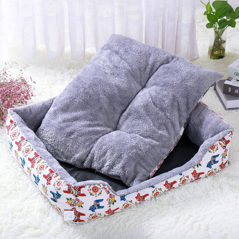 Winter Plush dog beds for medium soft plush dogs pets accessories labrador calming pets accessories for cat Pet bed for cats