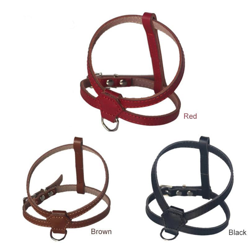 PU Leather Dog Harness for Small Dogs Adjustable Chest Strap Pet Harness Training for Puppy Chihuahua Dog Accessories