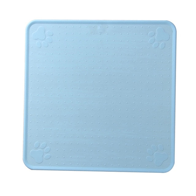 48*27cm Pet Dog Puppy Cat Feeding Mat Pad Silicone Dish Bowl