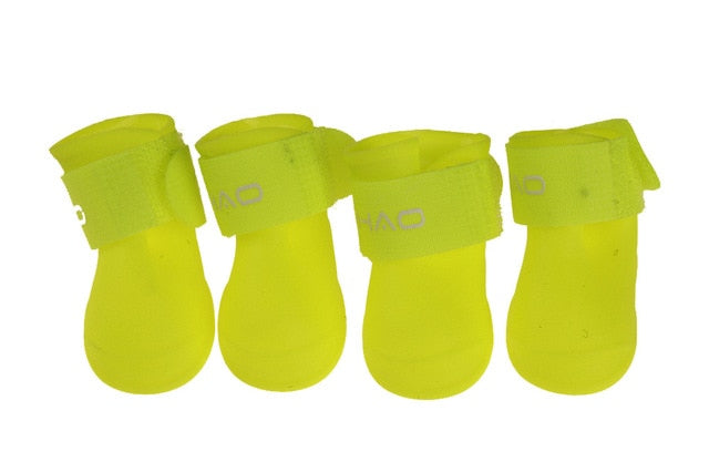 4PCS Pet Dog Rain Shoes Cats Booties Rubber Portable Anti Slip Waterproof