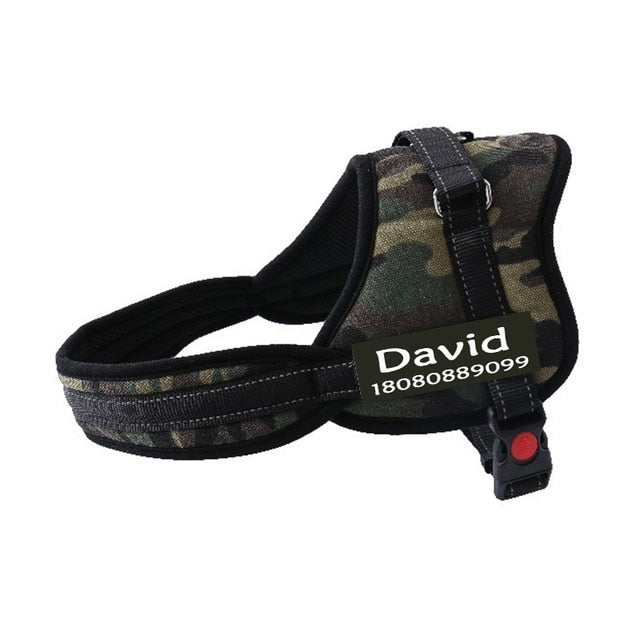 New Fashion Dog Name Harness Costumized Free Name Phone Number Medium Large Big Dog Pet Personalized Harness