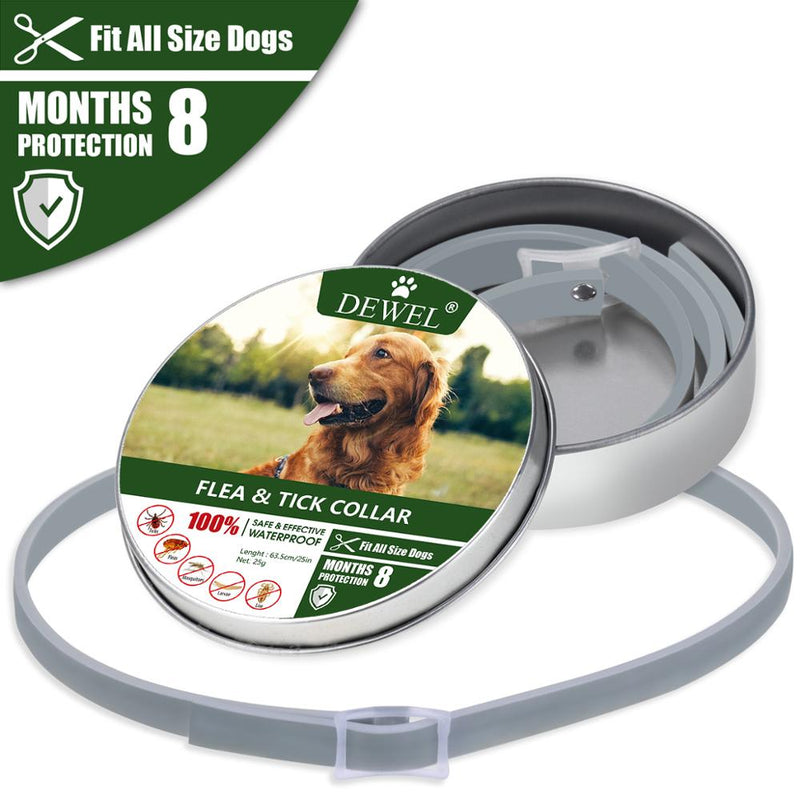 Flea and Tick Collar for Dogs with Flea Comb Adjustable Design-One Size Fits