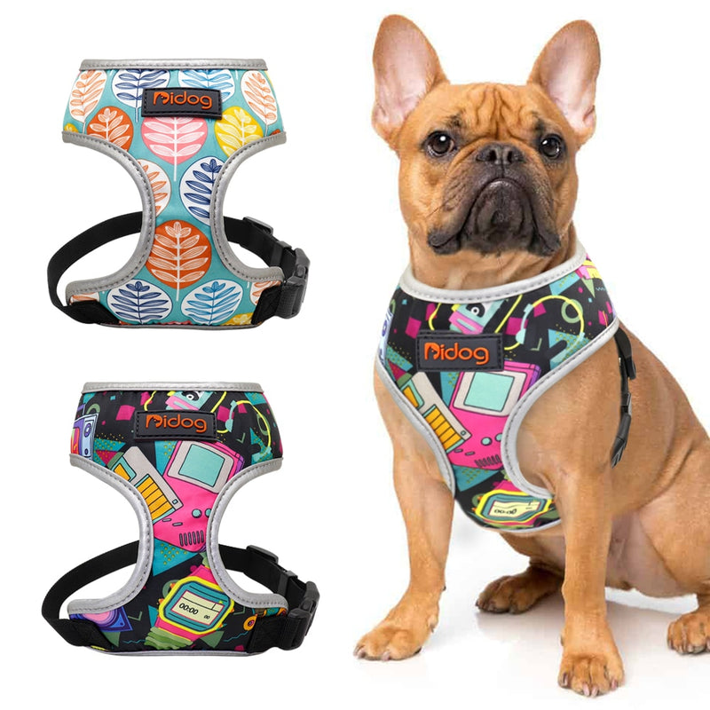 Nylon Dog Cat Harness Printed French Bulldog Harness Puppy Small Dogs Harnesses Vest for Chihuahua Yorkshire Walking Training