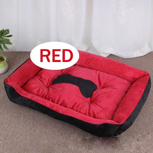 Bone Pet Bed Warm Linen Dog Soft Washable House For Cat Puppy Cotton Kennel