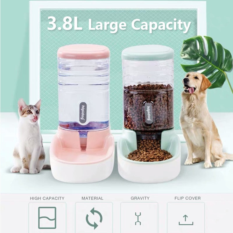 3.8L Pet Cat Automatic Feeders Dog Water Fountain  Feeding Bowls Water Dispenser