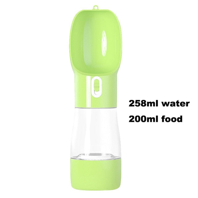 2 in 1 Dog Water Bottle Pet Feeder Collapsible Folding Bowl Travel  Food Water Storage