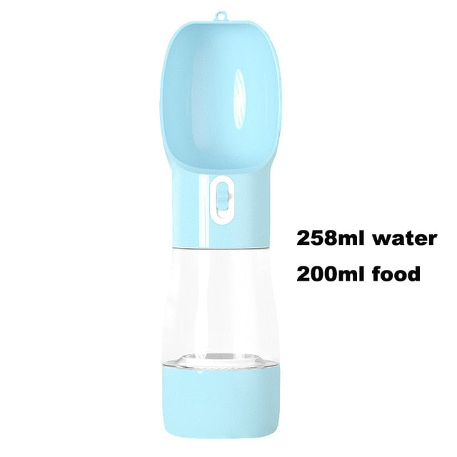 2 in 1 Dog Water Bottle Pet Feeder Collapsible Folding Bowl Travel  Food Water Storage