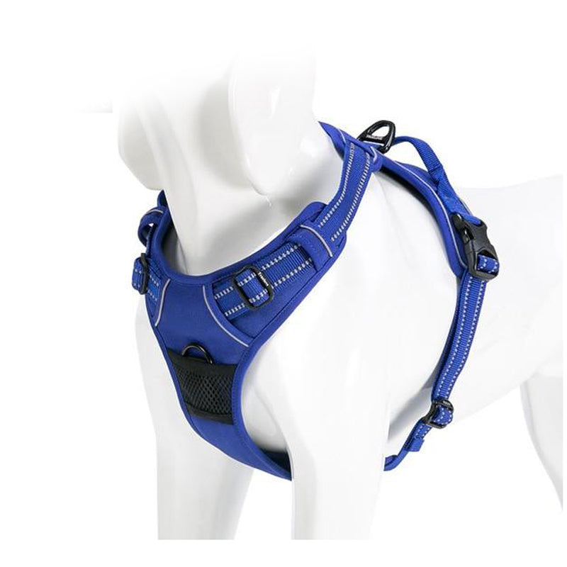 Reflective Nylon Large Pet Dog Harness All Weather Service Dog Ves Padded Adjustable Safety Vehicular Lead For Dogs Pet