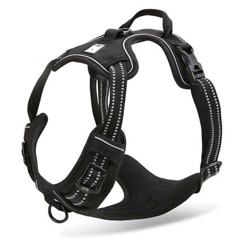 Reflective Nylon Large Pet Dog Harness All Weather Service Dog Ves Padded Adjustable Safety Vehicular Lead For Dogs Pet