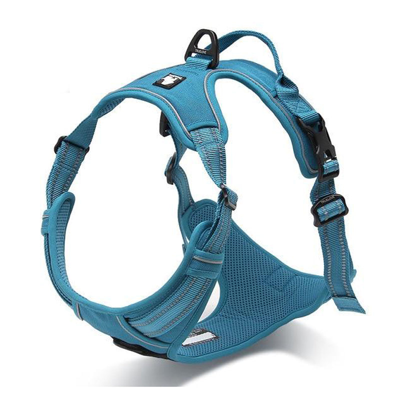 Reflective Nylon Large Pet Dog Harness All Weather Service Dog Ves Padded Adjustable Safety Vehicular Lead For Dogs Pet