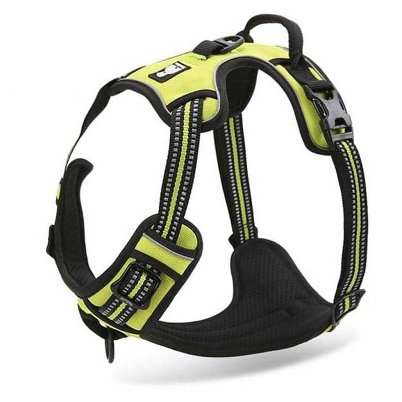 Reflective Nylon Large Pet Dog Harness All Weather Service Dog Ves Padded Adjustable Safety Vehicular Lead For Dogs Pet