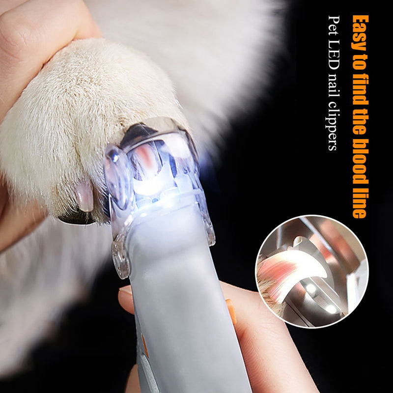 Dog Nail Scissors Pet Nail Clippers Cutter Grooming Electric Claw Scissors Cat Dog Products With Led Light Claw Nail Scissors SD