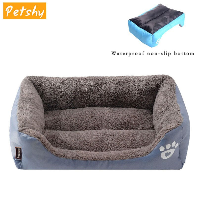 PETGOO Pet Sofa Dog Beds Waterproof Bottom Soft Fleece Winter Warm Cat Bed House Small Medium Large Dogs Comfort Mat Nest Kennel